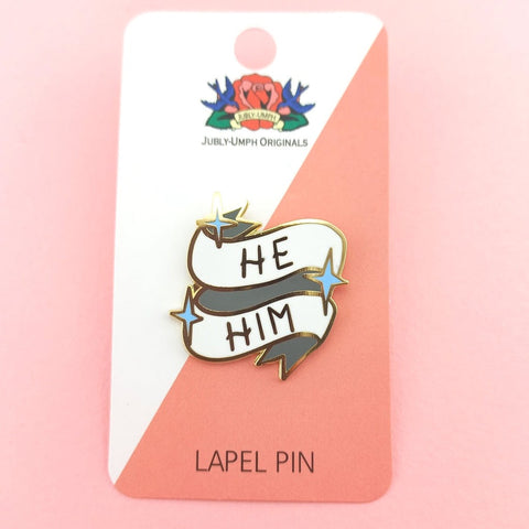 Jubly-Umph: He/Him Pronoun Lapel Pin